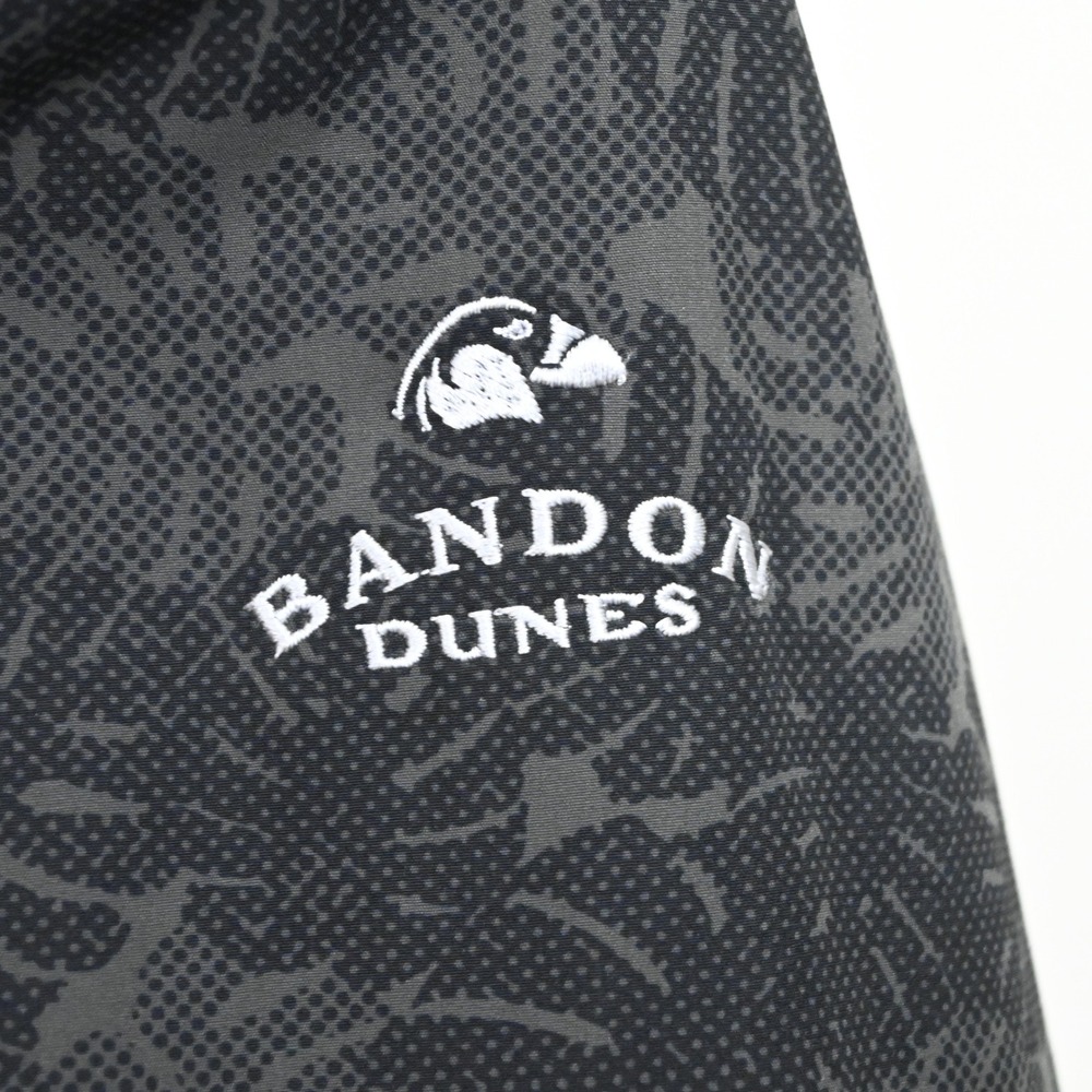 Bandon Dunes Linksoul Full Zip Hoodie Mens Medium Gray Golf Leaf Print Coconut - Picture 6 of 14